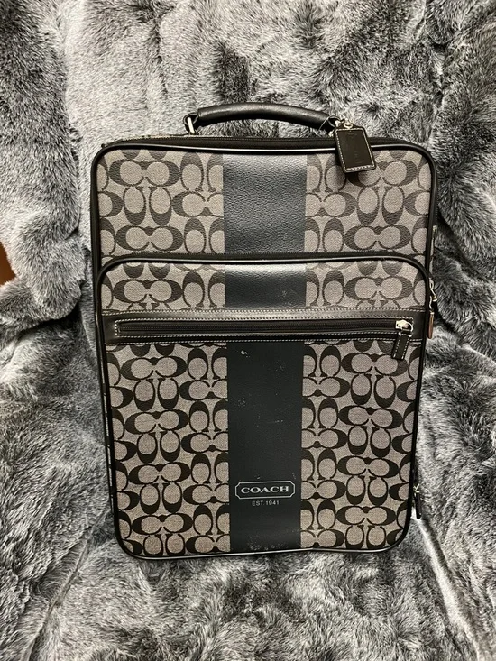 Coach unisex monogram logo all over carry on travel suit case bag - Picture 2 of 16